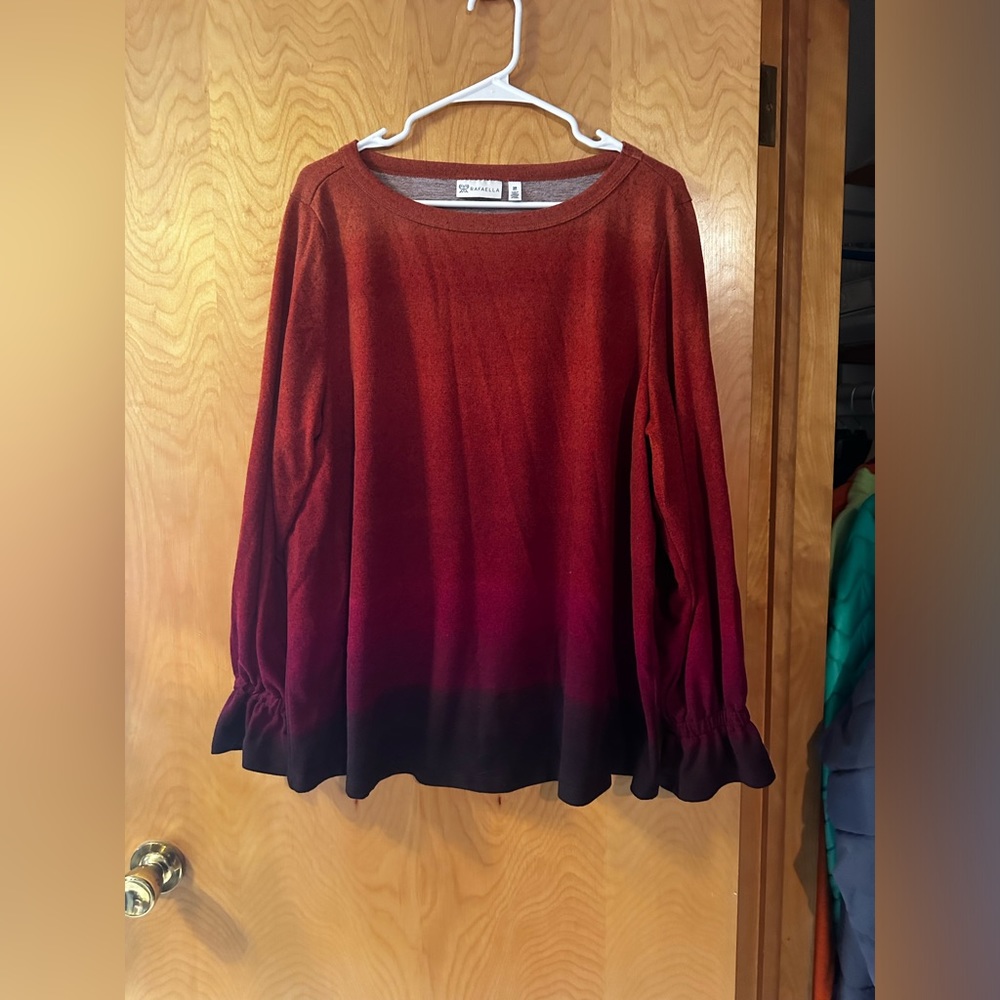 Orange to black ombre sweater